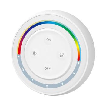 Vezeték nélküli , elemes , fali , érintős , dimmer , 4 zónás , RGB-CCT , fehér , Rainbow , Miboxer (Mi-Light) , S2-W+ kép