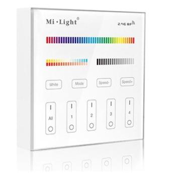 Vezeték nélküli , elemes, fali , érintős , vezérlőpult,  RGB + CCT , 4 zónás , Miboxer (Mi-Light) , B4 kép