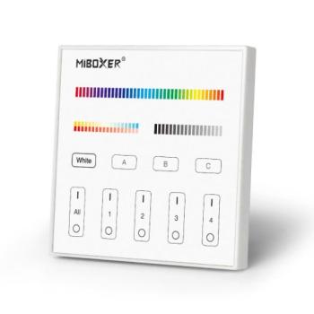 Vezeték nélküli , hálózati , 4 zónás , fali , érintős , vezérlőpult,  RGB + CCT , DALI vezérlés , Miboxer (Mi-Light) , DP3S kép
