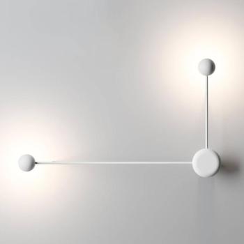 Vibia Pin - két izzós LED fali lámpa fehér kép