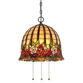 Virágos kialakítású Tiffany függő lámpa Rosecliffe kép