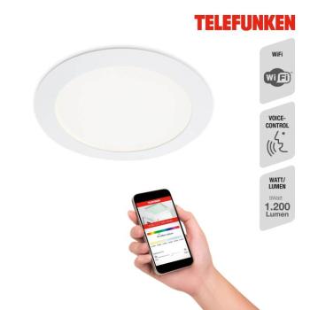 Virgo LED-es süllyesztett lámpa, RGBW, fehér, Ø 17 cm kép