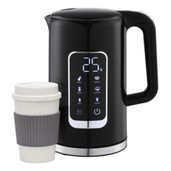  Vízforraló LCD kijelzővel 1,7 l 2200W/230V fekete + travel csésze 450 ml  kép