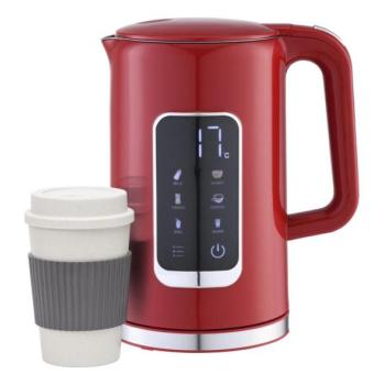  Vízforraló LCD kijelzővel 1,7 l 2200W/230V piros + bögre 450 ml  kép