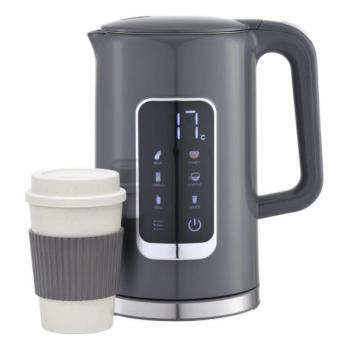  Vízforraló LCD kijelzővel 1,7 l 2200W/230V szürke + travel csésze 450 ml  kép
