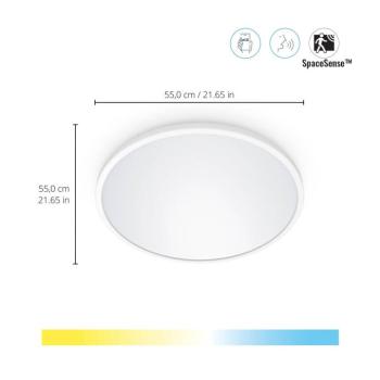 WiZ SuperSlim LED mennyezeti lámpa CCT Ø55cm fehér kép