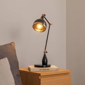 Yildo 7015 asztali világítás, fekete/réz, fém, magasság 50 cm kép