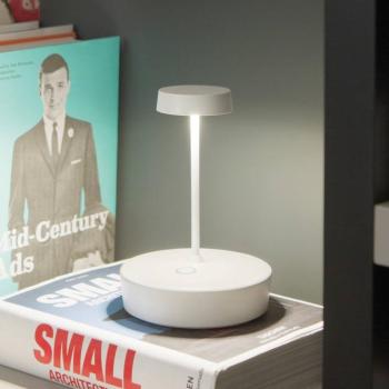 Zafferano LED-es újratölthető asztali lámpa Swap mini, fehér, 15 cm, IP65 kép