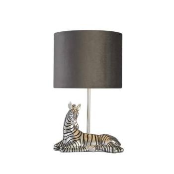 Zebra asztali lámpa, fekete/ezüst, műgyanta, 26 cm, E27 kép