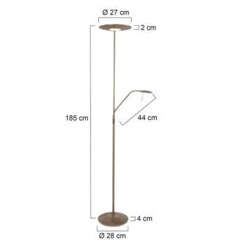 Zodiac LED-es mennyezeti mosólámpa LED-es olvasólámpával, bronzszínű kép