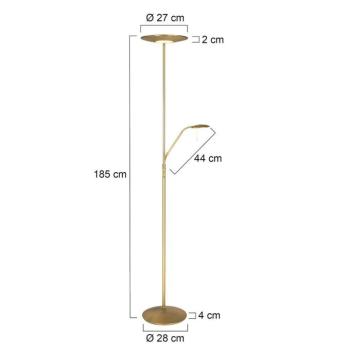 Zodiac LED-es mennyezeti mosólámpa LED-es olvasólámpával, sárgaréz kép