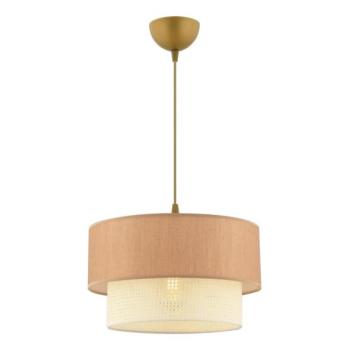  Zsinóros függőlámpa ECHO 1xE27/60W/230V barna/krém  kép