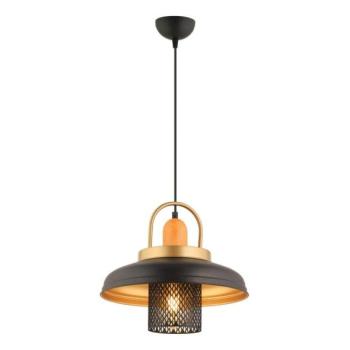  Zsinóros függőlámpa MONZA 1xE27/40W/230V, átm. 32 cm, fekete/arany  kép