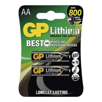  2 db GP LITHIUM AA lítium elem 1,5V  kép
