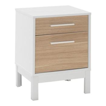 Adore Furniture Éjjeliszekrény 60x45 cm fehér/barna  kép