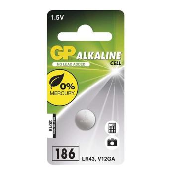  Alkáli gombelem LR43 GP ALKALINE 1,5V/70 mAh  kép