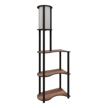  Állólámpa polcokkal 1xE27/40W/230V 140 cm fekete/barna  kép