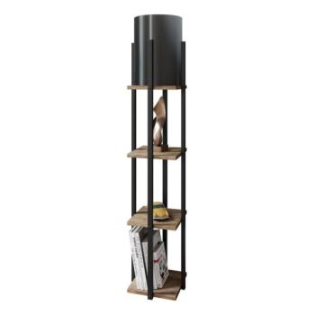  Állólámpa polcokkal NORA 1xE27/40W/230V fekete/barna  kép