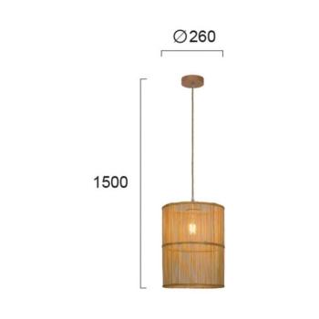 Anteo függő lámpa rattan, hengeres kép