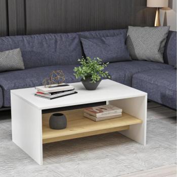  APOLLON konferenciás asztal 47x90 cm bézs/fehér  kép