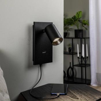 Arcchio Brinja spotlámpa, fekete, fém, USB-C, kapcsoló kép