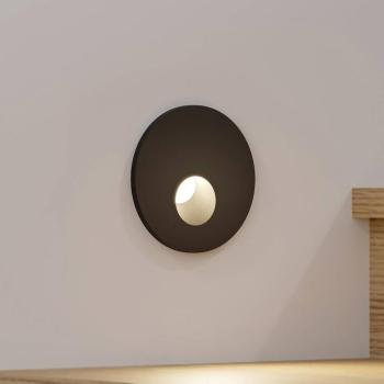Arcchio LED-es süllyesztett lámpa Vexi, Ø 7,5 cm, fekete, alumínium, CCT kép