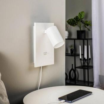 Arcchio spotlámpa Brinja, fehér, fém, USB-C, kapcsoló, GU10 kép
