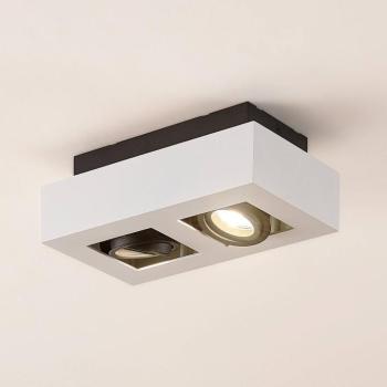 Arcchio spotlámpa Vince, 25 cm, 2-lámpás, fehér/fekete, GU10 kép