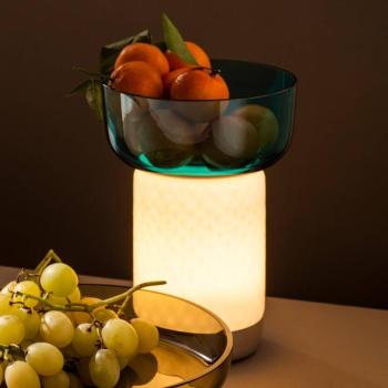 Artemide Bontà LED asztali lámpa, türkiz búra kép