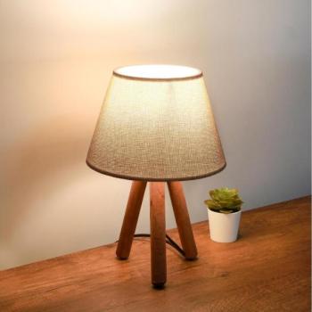  Asztali lámpa AYD 1xE27/40W/230V barna/bézs  kép