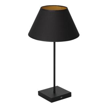  Asztali lámpa USB konnektorral 1xE27/60W/230V fekete  kép