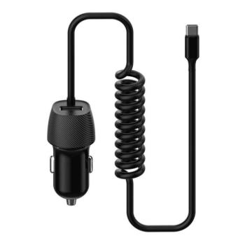  Autós töltő 1xUSB 5V/1A + USB kép