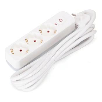  B.V.  3m SCHUKO 3Z prodlužovací kabel s vypínačem, bílý, Typ F  kép