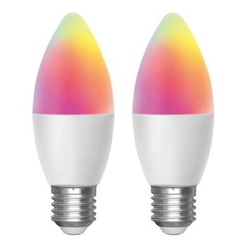  B.V. KÉSZLET 2x LED RGBW Dimmelhető izzó MESH Intelligens C37 E27/6,5W/230V 2700 kép