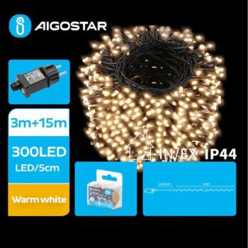  B.V.  kültéri LED karácsonyi fényfüzér 300 LED, 8 funkció, 18m, IP44, meleg f  kép