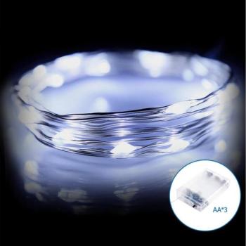  B.V.  LED karácsonyi fényfüzér 50 LED, 3xAA, 5,3 m, hideg fehér  kép