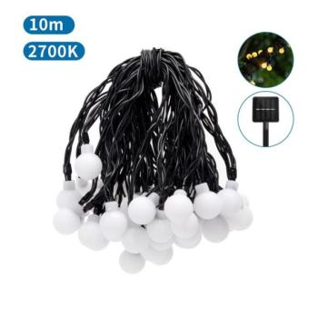  B.V.  LED napelemes dekorációs lánc 50 LED, 8 funkció, 12m, IP65, meleg fehér  kép