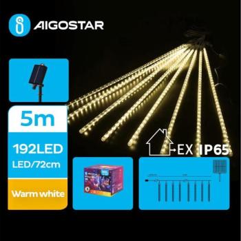  B.V.  LED napelemes karácsonyi fényfüzér 192 LED, 8 m, IP65, meleg fehér  kép