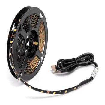  B.V.  LED szalag 2m, 4,9W, 5V, 2700K, IP65, fekete  kép