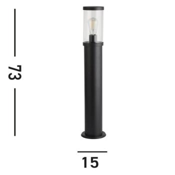 Bakerloo pillér világítás, IP44, fekete, magasság 73 cm, fém kép