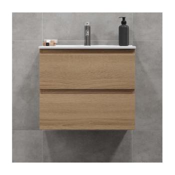 BATH DELUXE Fürdőszobai szekrény CONOR 61 cm tölgy mosdóval  kép