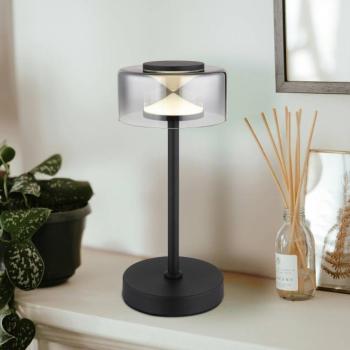 Belinda LED asztali világítás, füstszürke, magasság 33 cm, fém kép
