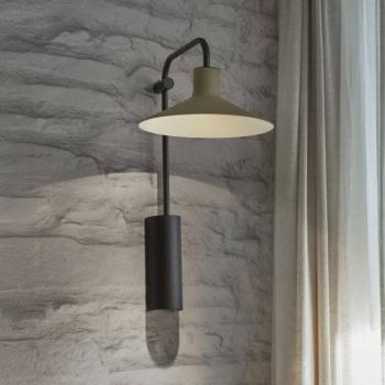 Bover LED fali lámpa Platet A/02, fekete/oliva szürke kép