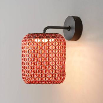 Bover Nans A LED kültéri fali lámpa, piros, Ø 21,6 cm kép