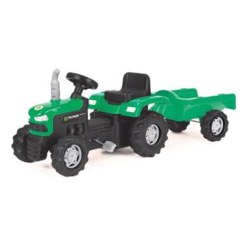 Buddy Toys Pedálos traktor utánvonóval fekete/zöld  kép
