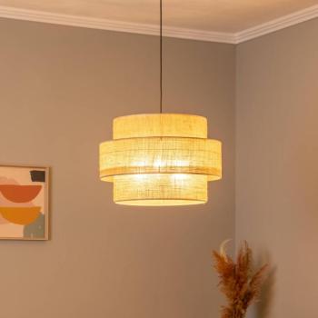 Calisto függőlámpa, juta, natúr barna, 3-lámpás, Ø 50 cm kép