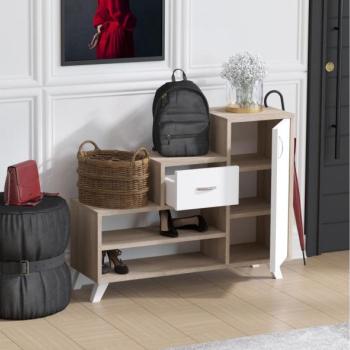  Cipősszekrény RETRO 77x90 cm bézs/fehér  kép