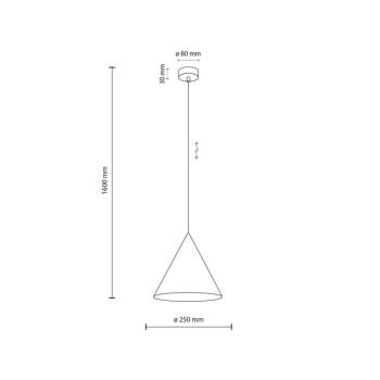 Cono függesztéklámpa, fehér, Ø 25 cm, acél, egylámpás kép