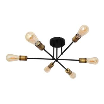  Csillár CAMBRIDGE 6xE27/20W/230V fekete/arany  kép