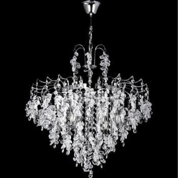  Csillár láncon 6xE14/60W/230V átm. 50 cm fényezett króm  kép